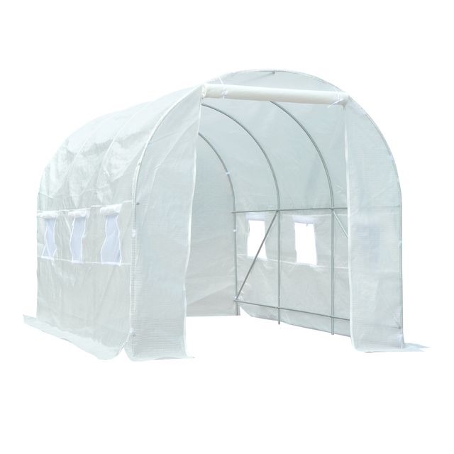 Offerta Outsunny Serra da Giardino a Tunnel 3.5x2x2m in PE Anti-UV con Porta e 6 Finestre Avvolgibili