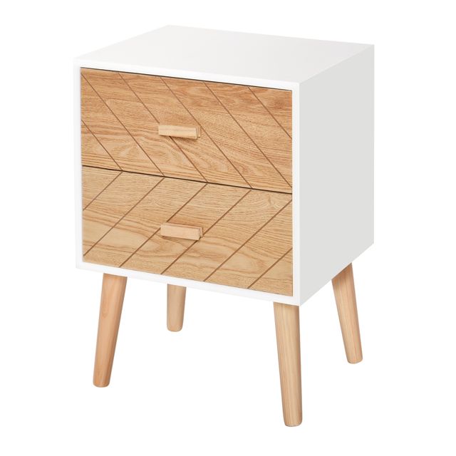 Offerta HOMCOM Comodino Camera da Letto Design Moderno 2 Cassetti Ampio Piano