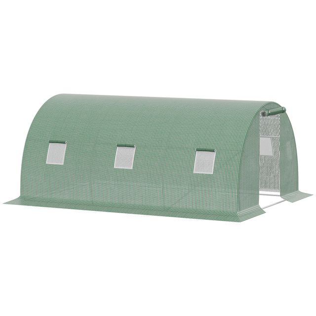 Offerta Outsunny Serra per Giardino a Tunnel con 6 Finestre e Porta a Cerniera in PE Anti-Raggi UV e Acciaio