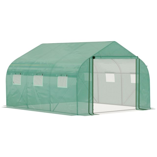 Offerta Outsunny Serra per Piante con Porta Avvolgibile e 6 Finestre in PE Anti-Raggi UV