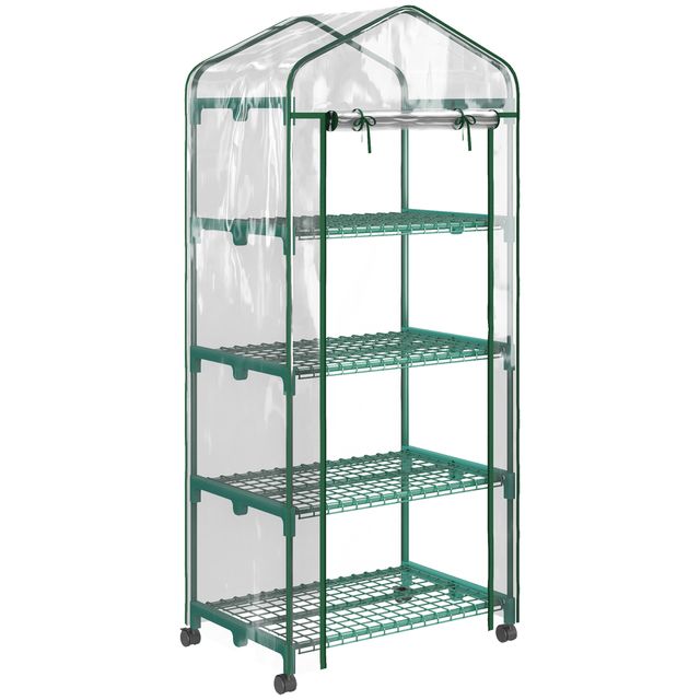 Offerta Outsunny Serra per Orto Verticale con Scaffale a 4 Ripiani in Acciaio e PVC Bianco