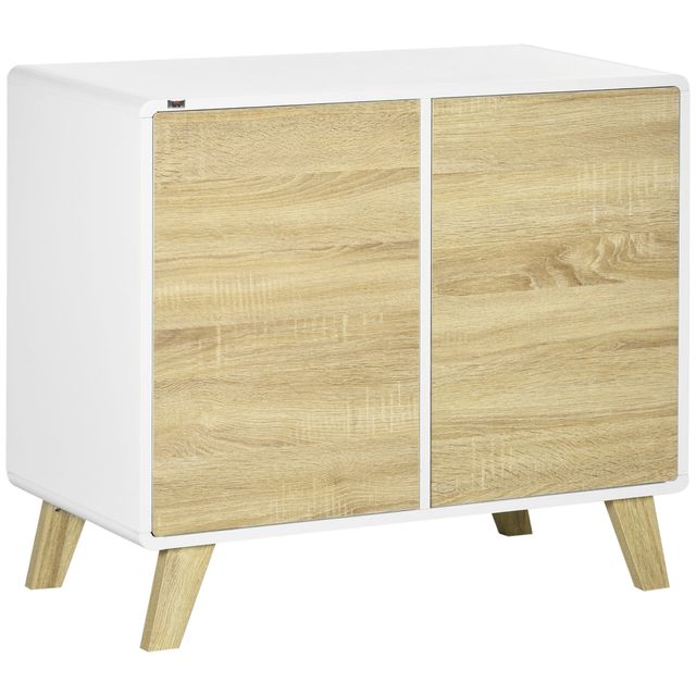 Offerta HOMCOM Mobile Multiuso con 2 Ante a Pressione e Mensole Regolabili in Legno