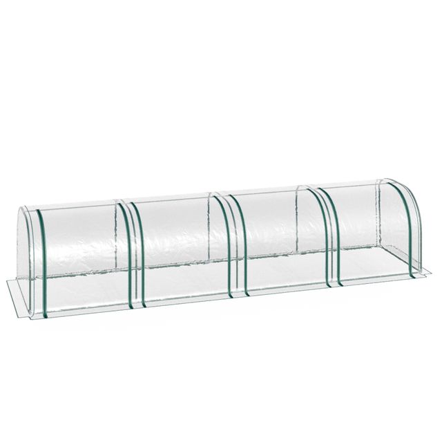 Offerta Outsunny Serra a Tunnel in Acciaio e PVC Impermeabile e Anti UV con 4 Porte a Cerniera