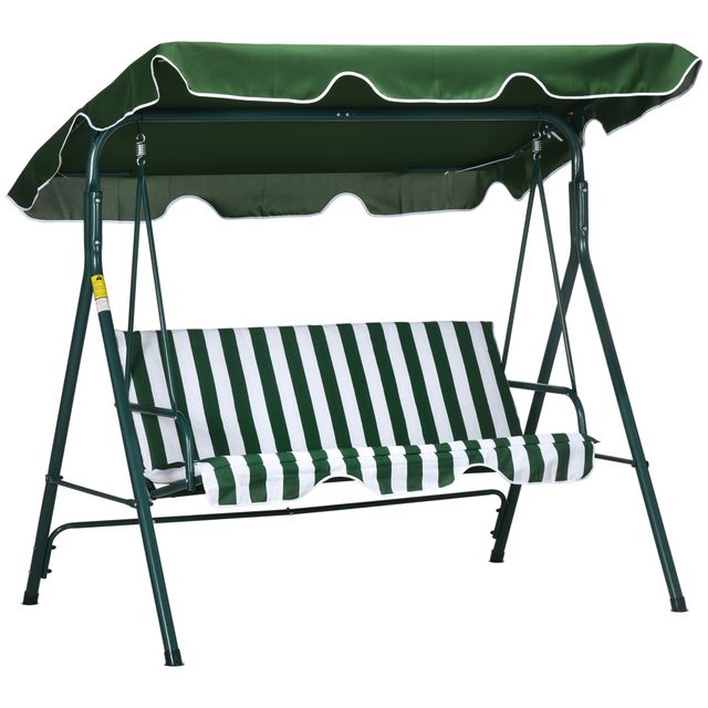 Offerta Outsunny Dondolo da Giardino 3 Posti in Acciaio e Teslin con Tetto Parasole