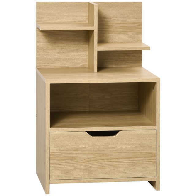 Offerta HOMCOM Comodino multiuso moderno con 2 Ripiani Aperti e Cassetto in Truciolato per Camera da Letto e Salotto