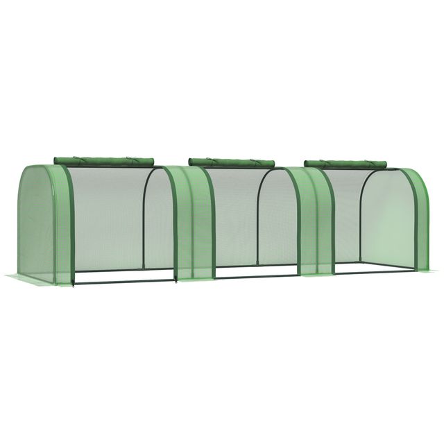 Offerta Outsunny Serra per Orto a Tunnel in Acciaio e Plastica PP con Porte Avvolgibili