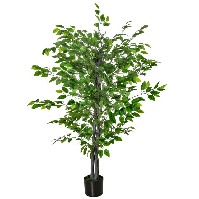 Offerta HOMCOM Pianta di Ficus Artificiale 135m in Vaso con 756 Foglie