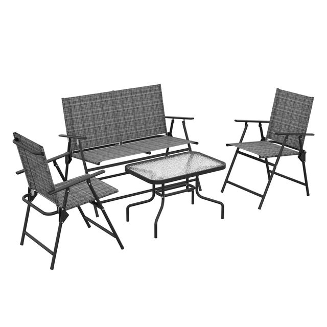 Offerta Outsunny Set Salotto da Giardino con Tavolino in Vetro