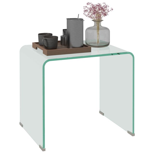 Offerta HOMCOM Tavolino in Vetro Temperato Moderno da Salotto con Design Monoblocco