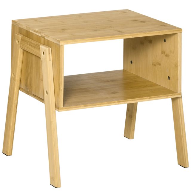 Offerta HOMCOM Comodino Multiuso Tavolino da Divano in Bambù Naturale