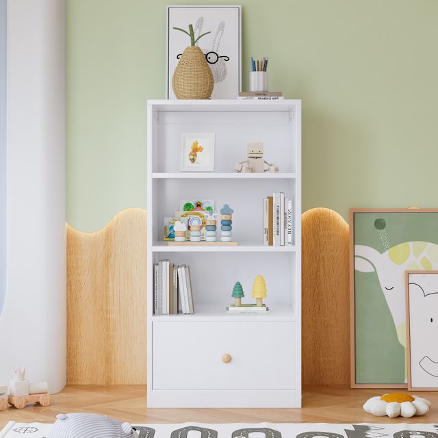 Offerta Mobile Libreria con 3 Ripiani e Cassetto in MDF
