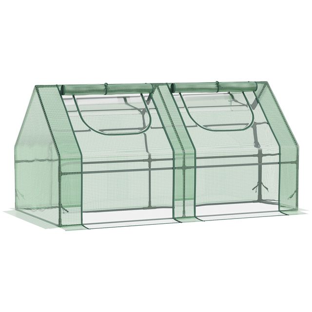 Offerta Outsunny Serra per Orto Struttura in Acciaio e Copertura in PE Anti-Raggi UV con 2 Porte e 2 Finestre Avvolgibili