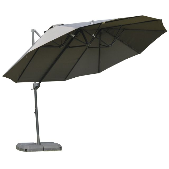 Offerta Outsunny Ombrellone Doppio da Giardino in Metallo e Poliestere Anti-UV Impermeabile con Manovella