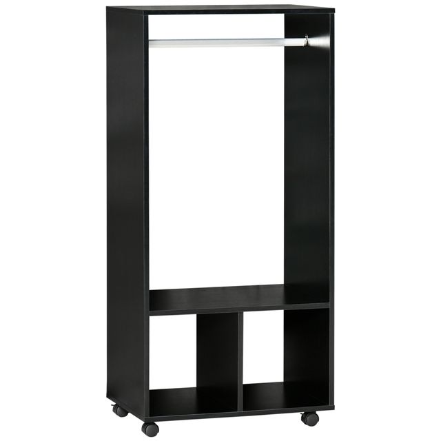 Offerta HOMCOM Mobile Appendiabiti con Barra in Alluminio e 2 Ripiani Aperti