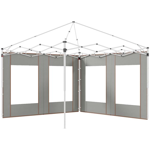 Offerta Outsunny Set 2 Pareti per Gazebo 3x6m e 3x3 m in Tessuto Oxford con Finestre e Cerniere
