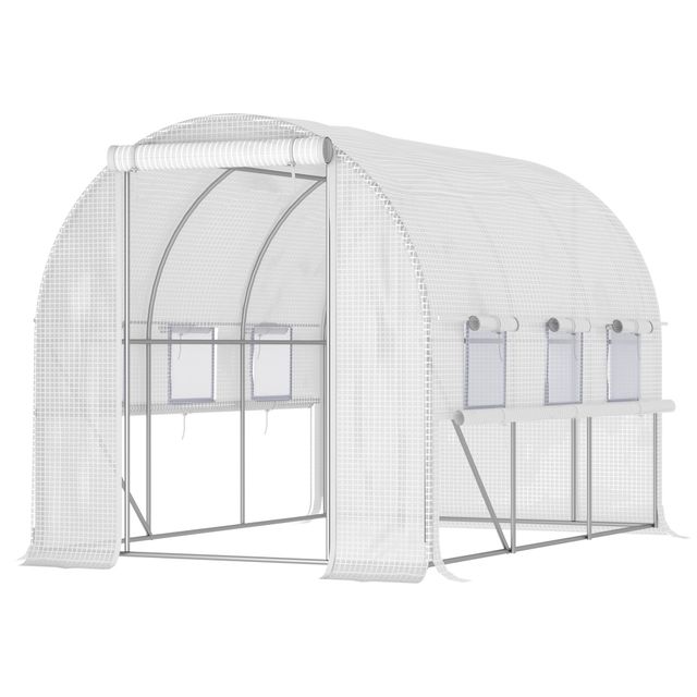 Offerta Outsunny Serra da Giardino 2.95x2x2m a Tunnel in Acciaio e Copertura PE Anti-UV