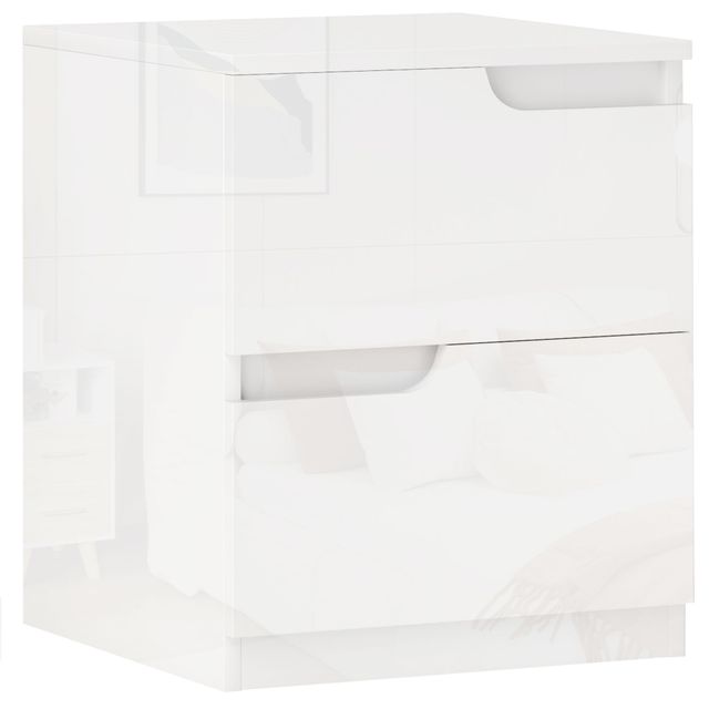Offerta HOMCOM Cassettiera Moderno con 2 Cassetti senza maniglie in Legno e Design Lucido