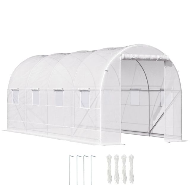 Offerta Outsunny Serra da Giardino a Tunnel 5x2x2m con Struttura in Acciaio e Telo in Polietilene