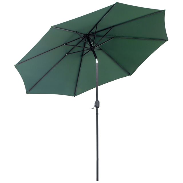 Offerta Outsunny Ombrellone da Giardino Φ295cm Inclinabile con Manovella in Metallo e Poliestere Verde Aosom