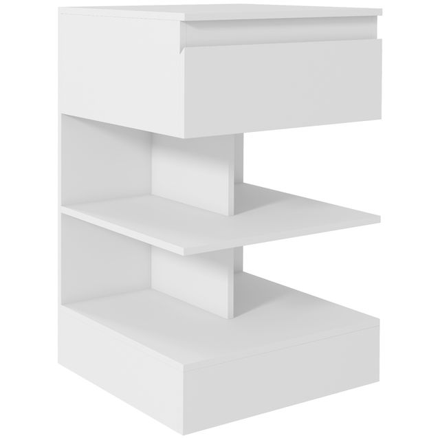 Offerta HOMCOM Comodino Moderno in Truciolato e MDF con un Cassetto e 2 Ripiani
