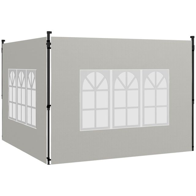 Offerta Outsunny Set 2 Pareti Laterali per Gazebo 3x3 m e 3x6m con Finestre