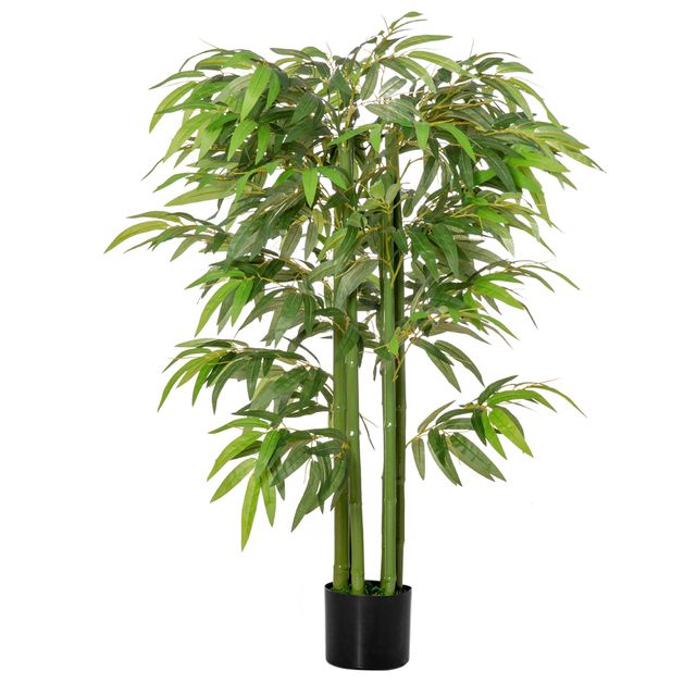 Offerta HOMCOM Pianta Finta Bambù in Vaso 140cm per Interno ed Esterno