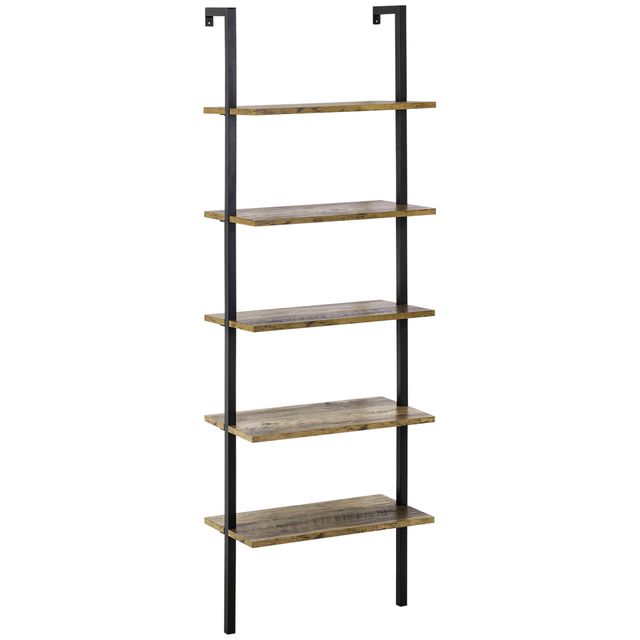 Offerta HOMCOM Libreria a Scala con 5 Ripiani in Stile Industriale in Legno e Metallo