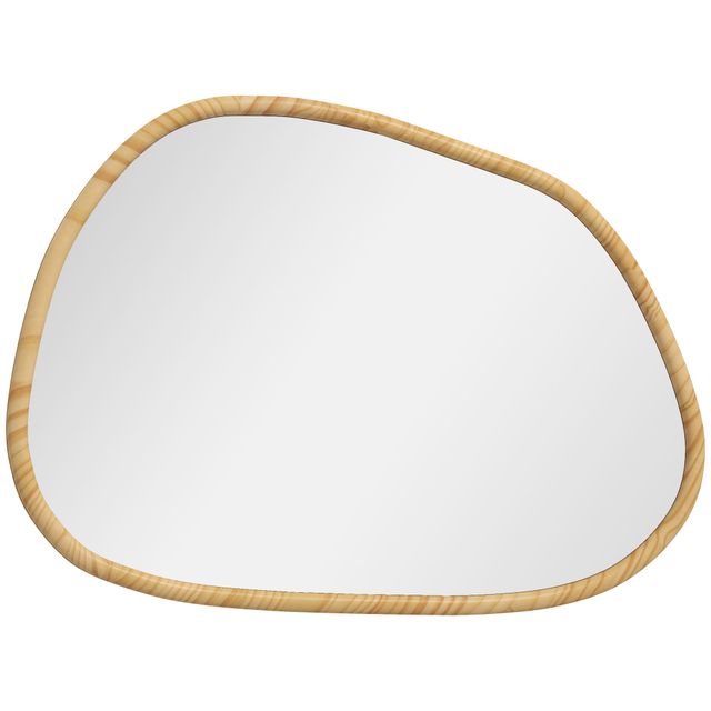 Offerta HOMCOM Specchio da Parete Moderno con Bordi Irregolari e Cornice in Legno per Camera e Ingresso