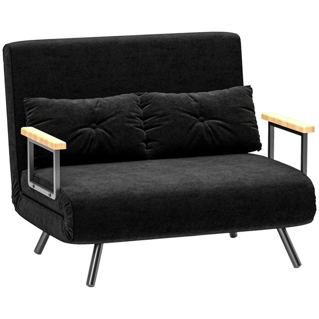 Offerta HOMCOM Divano Letto 3 in 1 in Tessuto Effetto Velluto con Schienale Regolabile e 2 Cuscini
