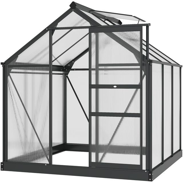 Offerta Outsunny Serra in Policarbonato e Alluminio con Porta Scorrevole