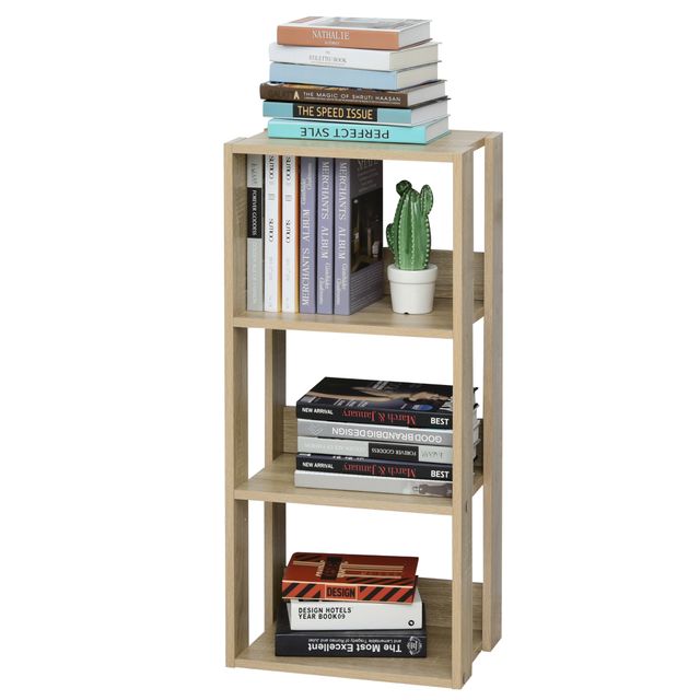 Offerta HOMCOM Libreria Scaffale in Legno con 3 Ripiani