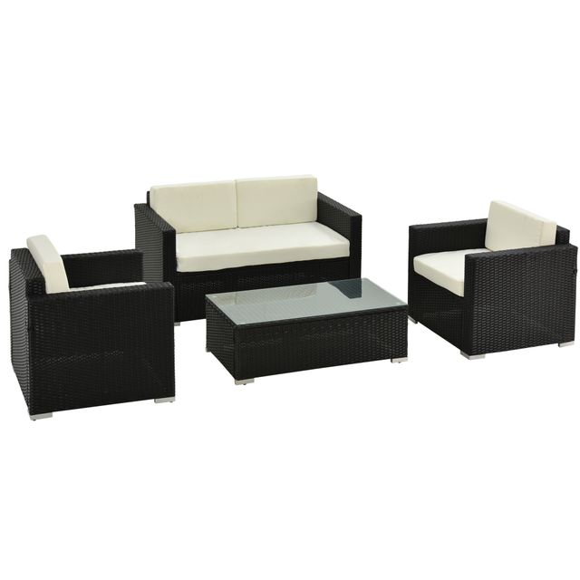 Offerta Outsunny Set da Giardino 4 Pezzi in Rattan PE e Metallo