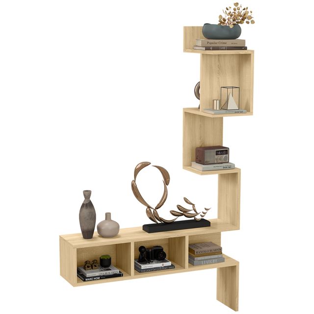 Offerta HOMCOM Mensola Portaoggetti in MDF con Ripiani Aperti per Soggiorno e Camera da Letto
