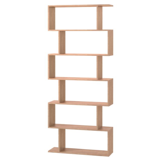 Offerta HOMCOM Libreria Scaffale Moderno Zig Zag in Legno Naturale per Soggiorno Casa o Ufficio Design Elegante e Funzionale per Stile Contemporaneo Aosom