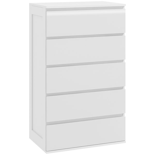 Offerta HOMCOM Cassettiera 5 Cassetti in Legno con Maniglie Scanalate
