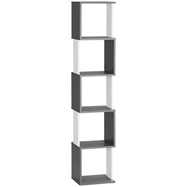 Offerta HOMCOM Libreria Moderna Salvaspazio a 5 Ripiani in Legno