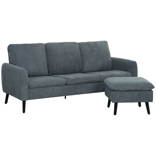 Offerta HOMCOM Divano 3 Posti Angolare con Chaise Longue Reversibile