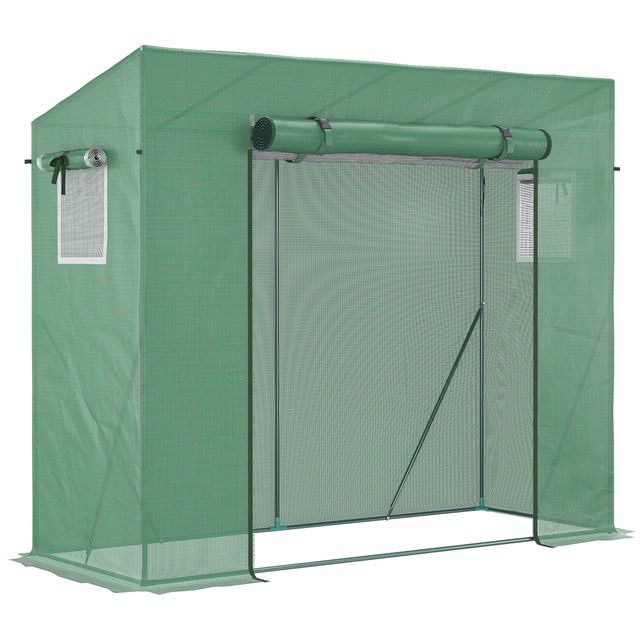 Offerta Outsunny Serra per Orto in Acciaio e Copertura in PE Anti-Raggi UV con 2 Finestre e Porta Avvolgibile
