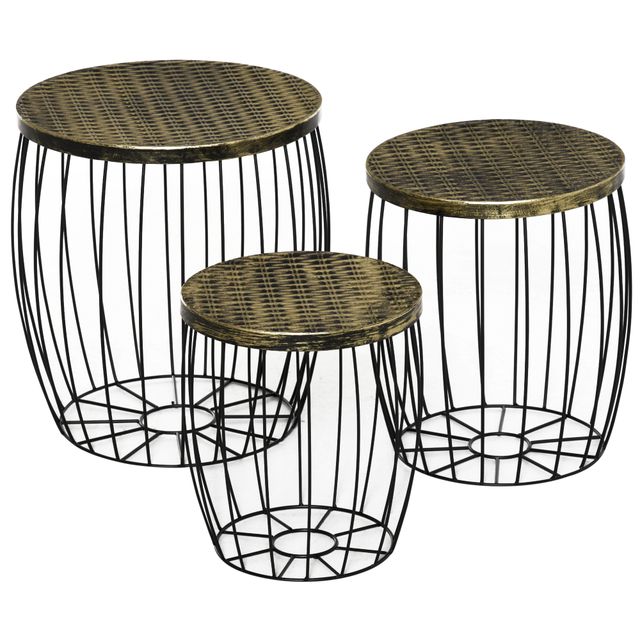 Offerta Outsunny Set 3 Tavolini da Giardino Impilabili