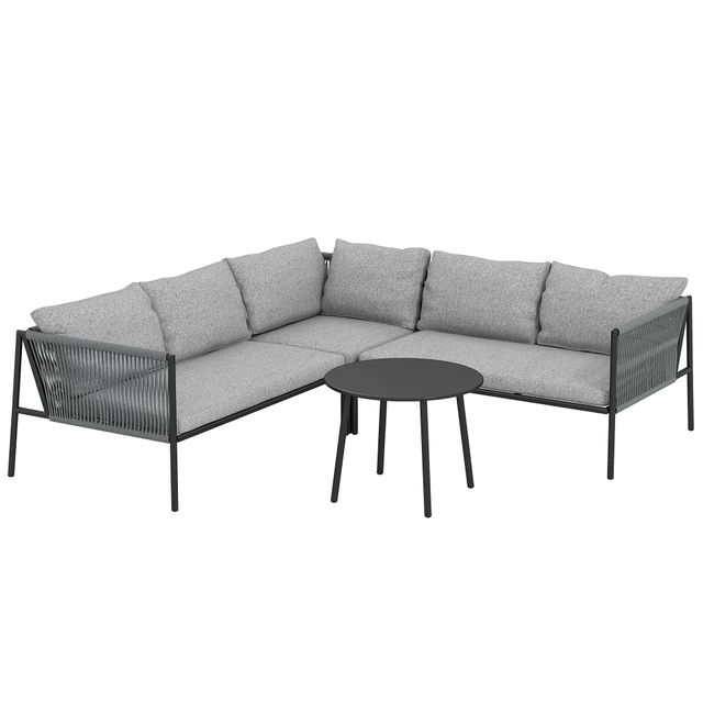 Offerta Outsunny Salotto da Giardino in Rattan con Divano Angolare Modulabile