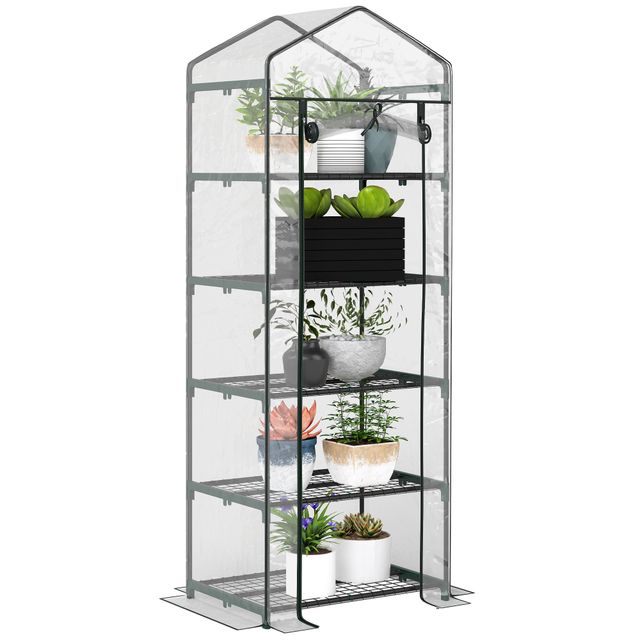 Offerta Outsunny Serra per Orto a 5 Ripiani in Acciaio con Copertura in PVC