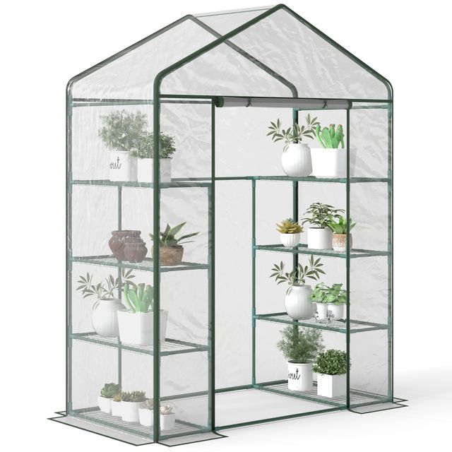 Offerta Outsunny Serra da Giardino in Acciaio e PVC Trasparente con Porta Avvolgibile