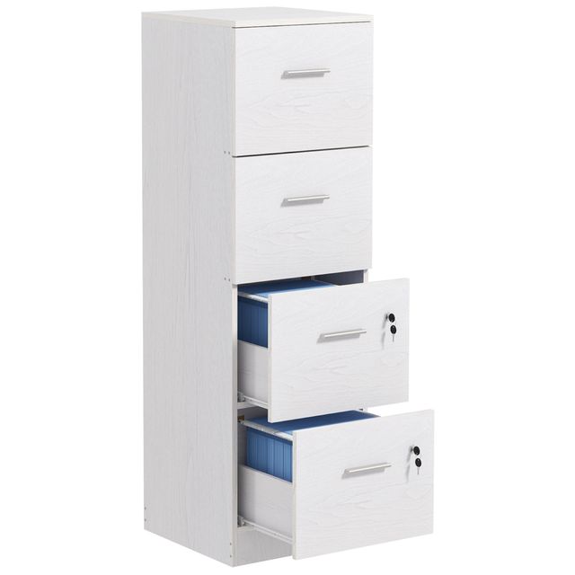 Offerta HOMCOM Armadio per Ufficio a 4 Cassetti con 2 Serrature e Barra Portadocumenti