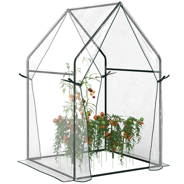 Offerta Outsunny Serra per Orto con 2 Porte Avvolgibili e Copertura in PE 90x90x145cm