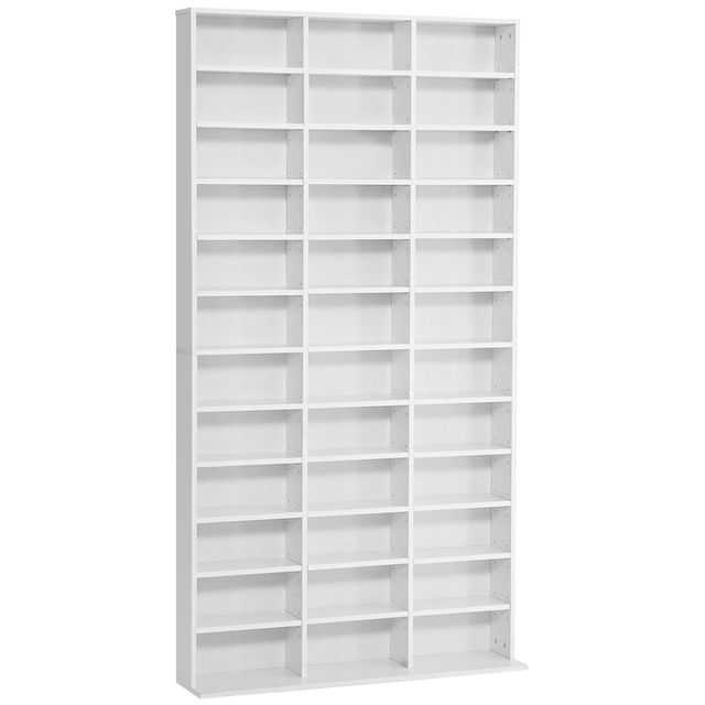 Offerta HOMCOM Libreria Porta CD in Legno con 3 Colonne da 12 Ripiani ad Altezza Regolabile