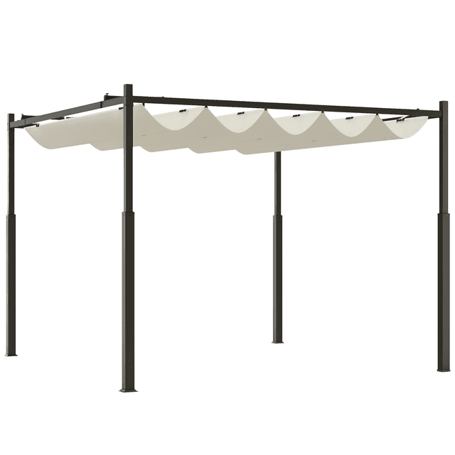 Offerta Outsunny Gazebo Pergola 3x3 m con Tettuccio Retrattile