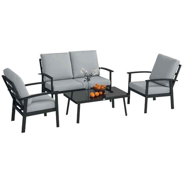 Offerta Outsunny Set da Giardino 4 Pezzi con 2 Poltroncine
