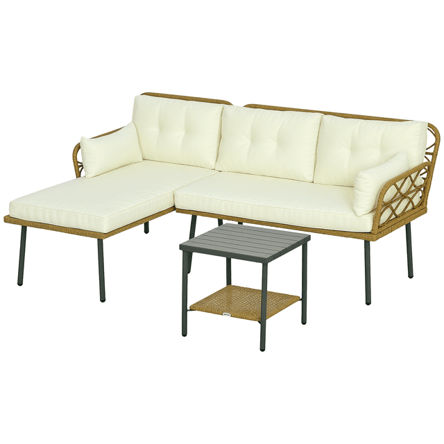 Offerta Outsunny Salotto da Giardino in Rattan PE con Chaise Longue