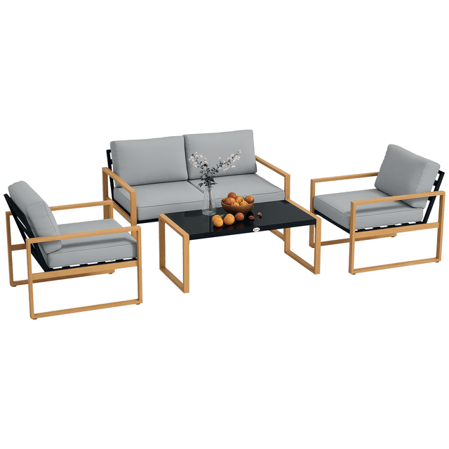 Offerta Outsunny Set da Giardino 4 Pezzi con 2 Poltrone