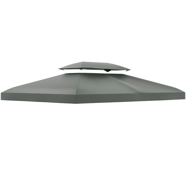 Offerta Outsunny Copertura per Gazebo 4x3 m a 2 Livelli in Poliestere con Cinghie e 10 Fori di Drenaggio